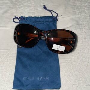 Cole Haan Brown Sunglasses with Blue Pouch